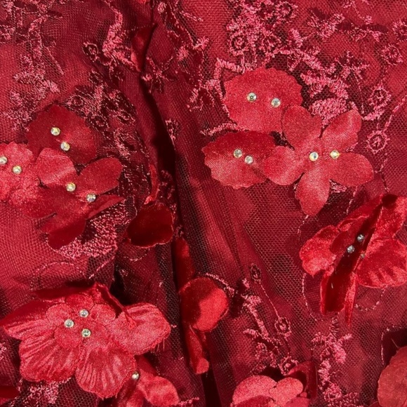 MESTIZA FLORAL MINI DRESS 3D PRINT IN DEEP RED NWT PERFECT FOR VALENTINE’S DAY! - Picture 5 of 6